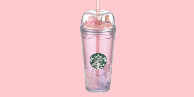 Starbucks Glass Cup Gradient Pink Sakura Tumbler Cherry Blossom