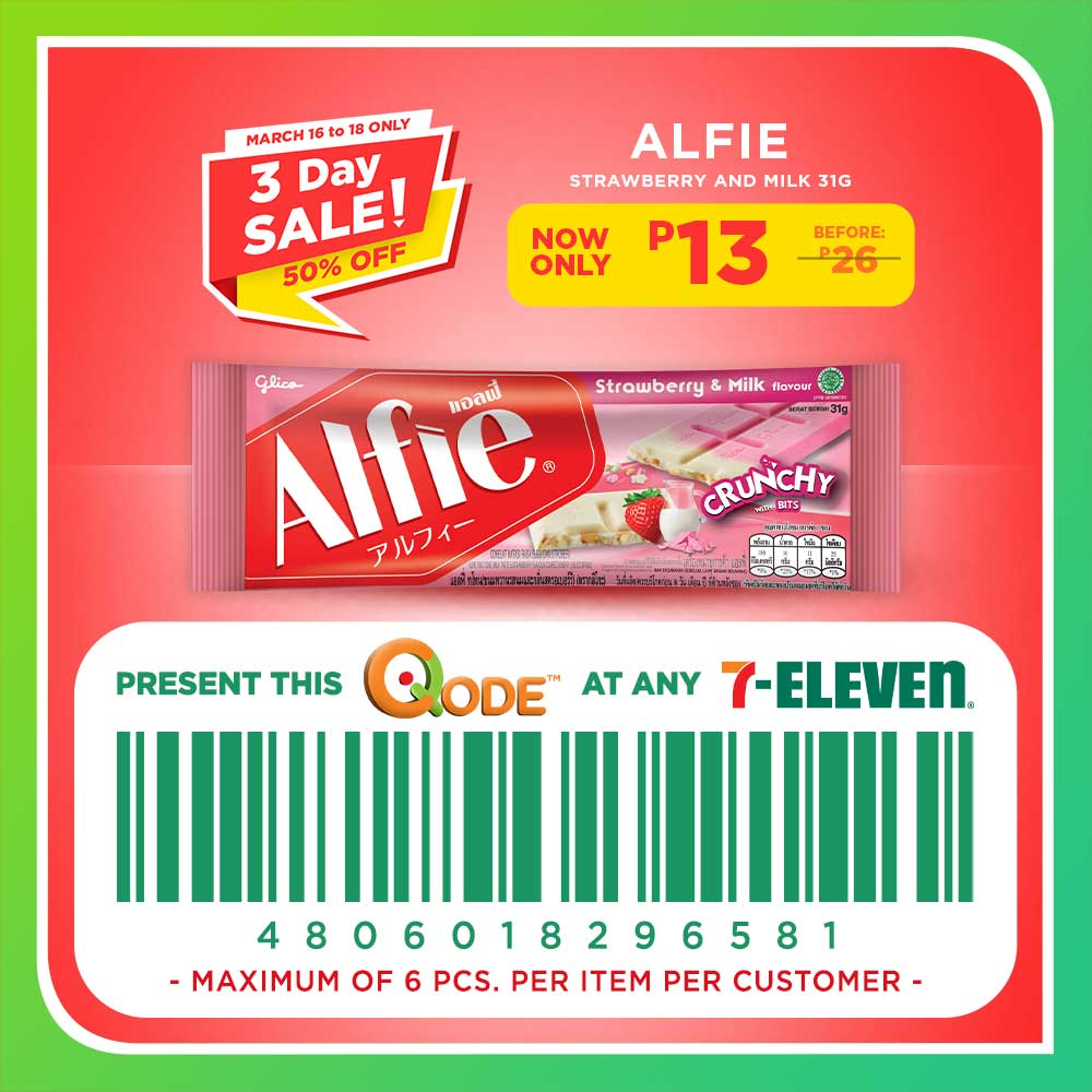 7-Eleven discount code for alfie strawberry and milk chocolate