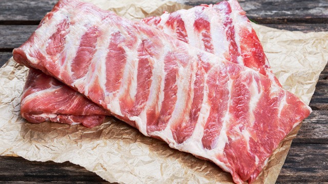 pork ribs slab for baby back ribs or barbecue rib 