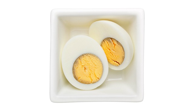 overcooked eggs with green-rimmed yolks