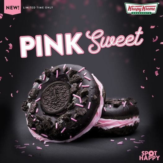 krispy kreme pink sweet doughnuts limited edition doughnuts for blinks