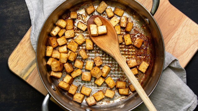 fried firm tofu or tokwa 