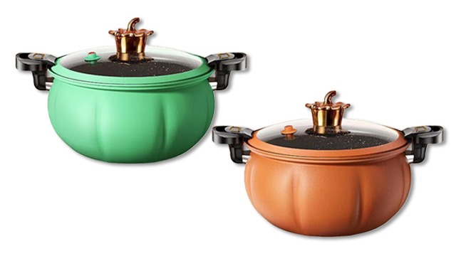 pumpkin pressure cookers in green and orange from lazada