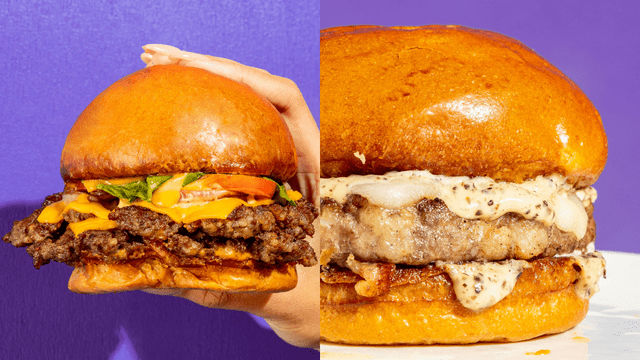 Left: Double Cali Smash Burger | Right: Truffle Burger